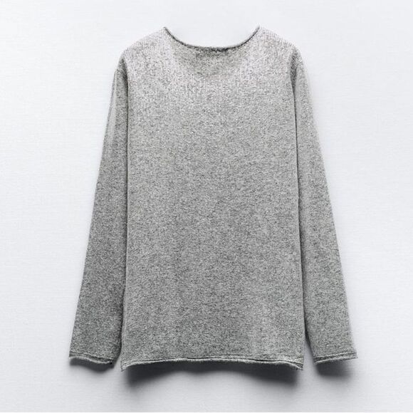 ZARA SEQUINED KNIT SWEATER - Picture 6 of 8